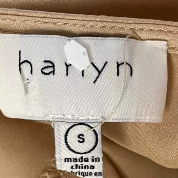 Harlyn Beige Silky Strappy Cami with Ruffle at the Neckline Sz M - Picture 3 of 3